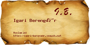 Igari Berengár névjegykártya